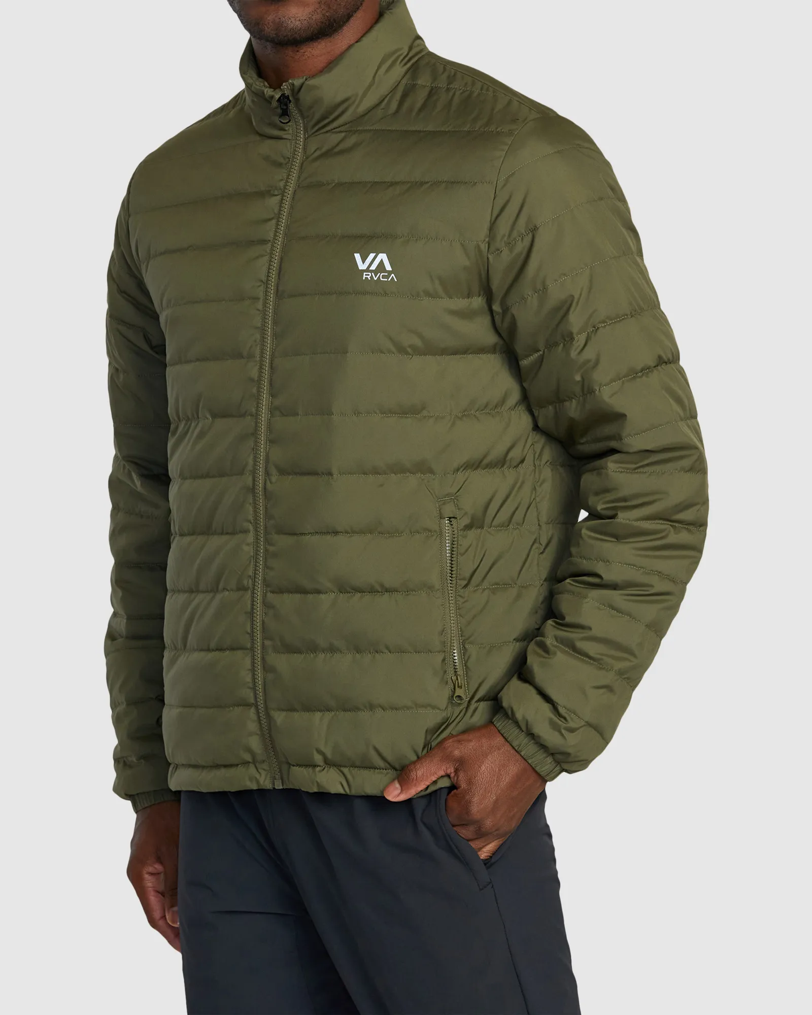 Rvca Packable Puffa Jacket - Army | SurfStitch