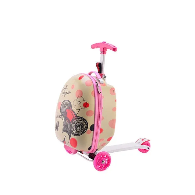 Skateboard Riding Suitcase Children Scooter Suitcase For Kids Travel Spinner Carry On Wheeled