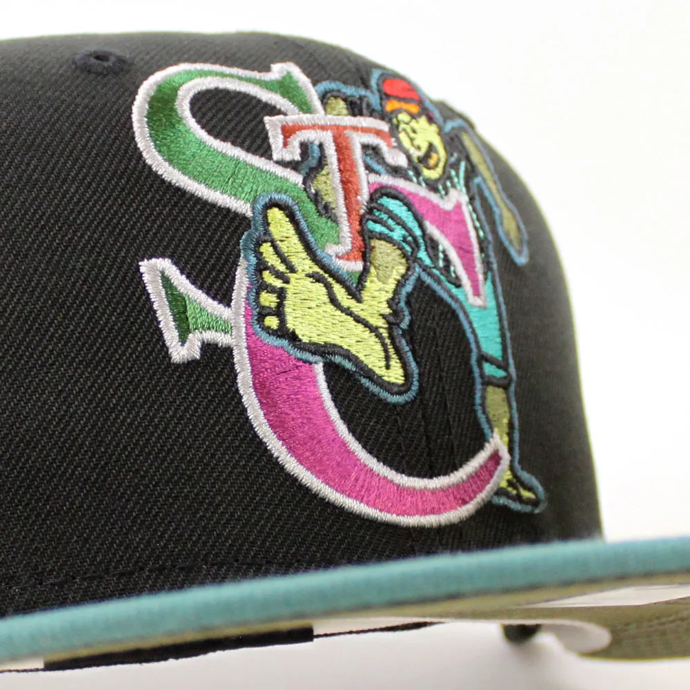 St. Catharines Stompers HOMETOWN COLLECTION New Era 59Fifty Fitted Hat (Zombie Pack Pack BLACK PINE NEEDLE GREEN NEW OLIVE Under