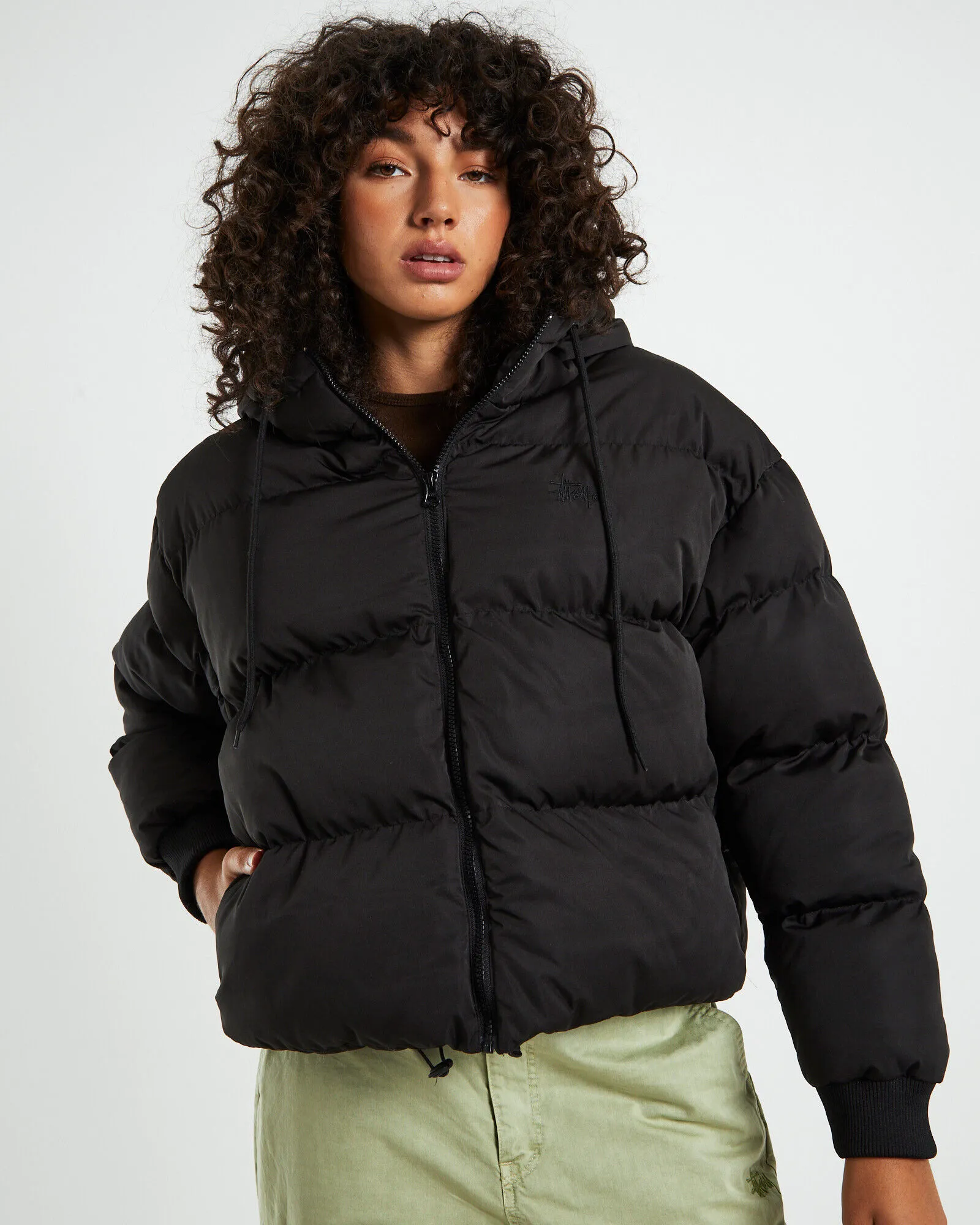 Stussy Graffiti Puffa Jacket Black