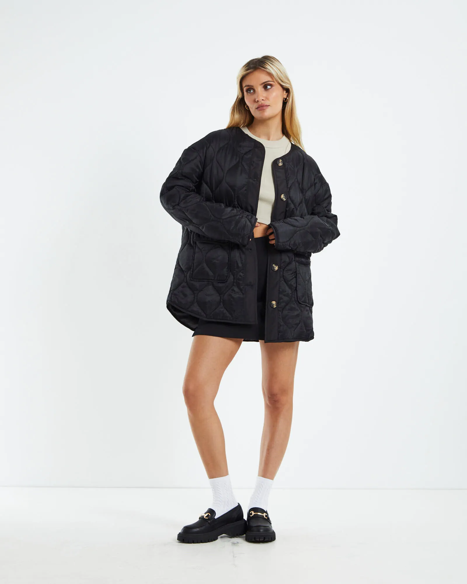 Subtitled Tasha Ripstop Puffa Jacket Black