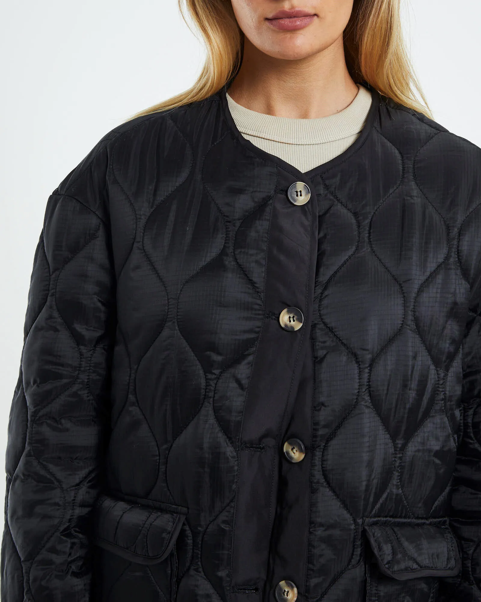 Subtitled Tasha Ripstop Puffa Jacket Black