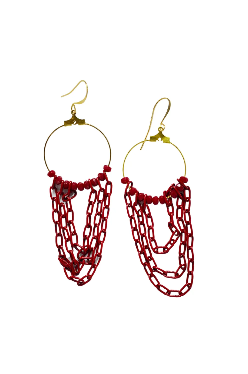 The Becca Chain Layered Hoop Earrings by Annie Claire Designs