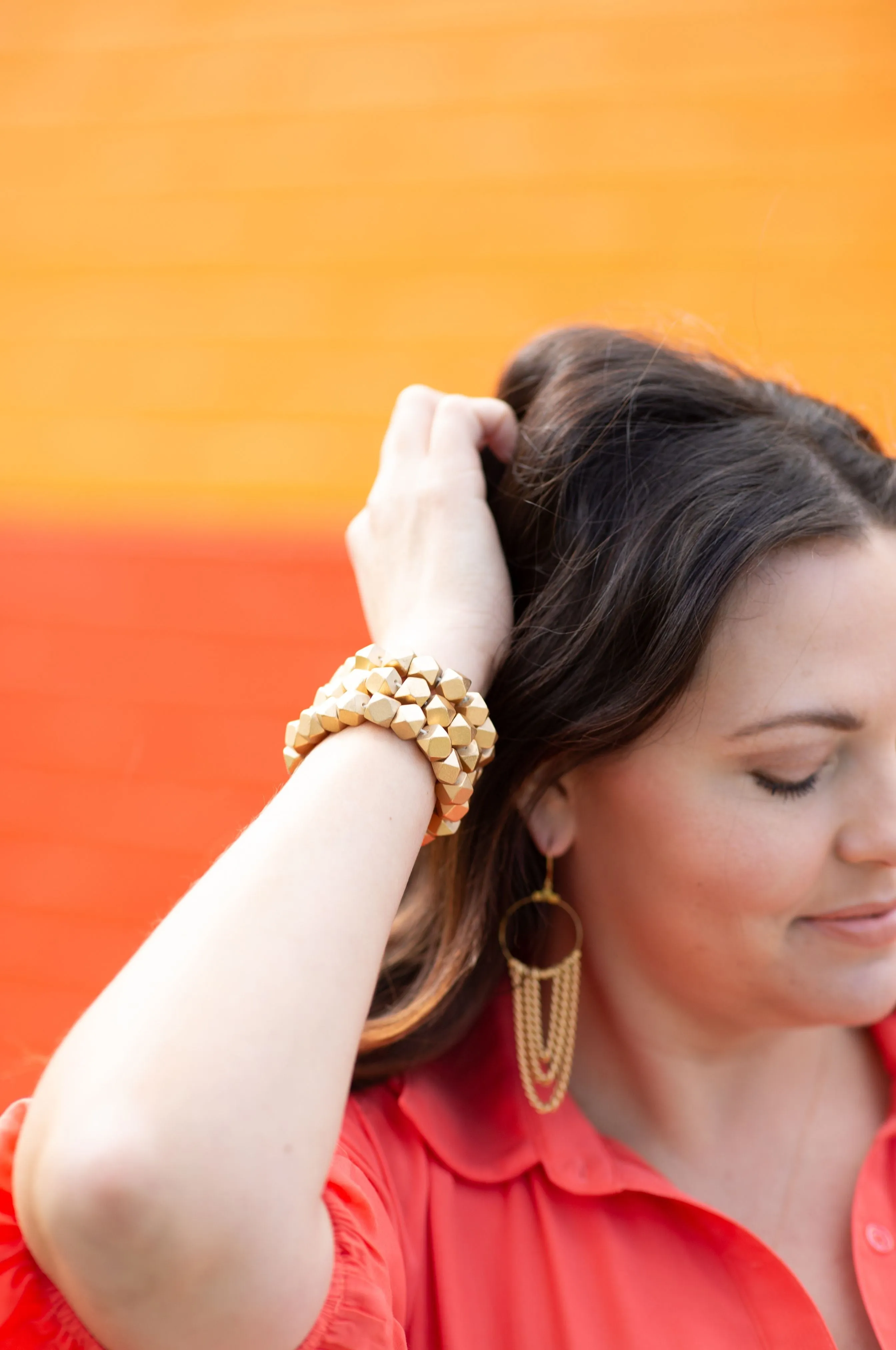 The Becca Chain Layered Hoop Earrings by Annie Claire Designs