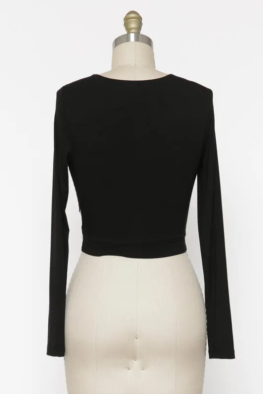 The BIanca Twisted Long Sleeve Double Layered Crop Top