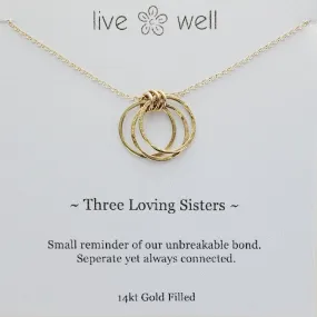 Three Loving Sisters Gold Necklace By Live Well