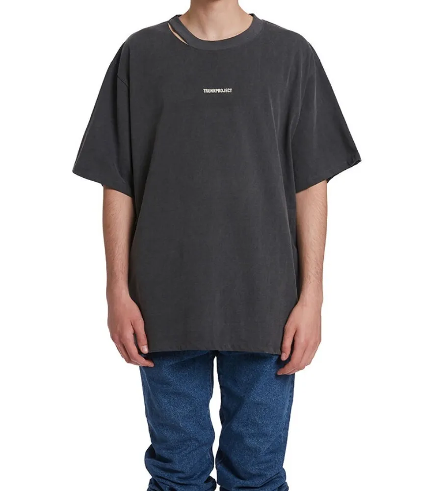 TRUNK PROJECT  |[TRUNKPROJECT]★  Ripped Hole Pigment T Shirts