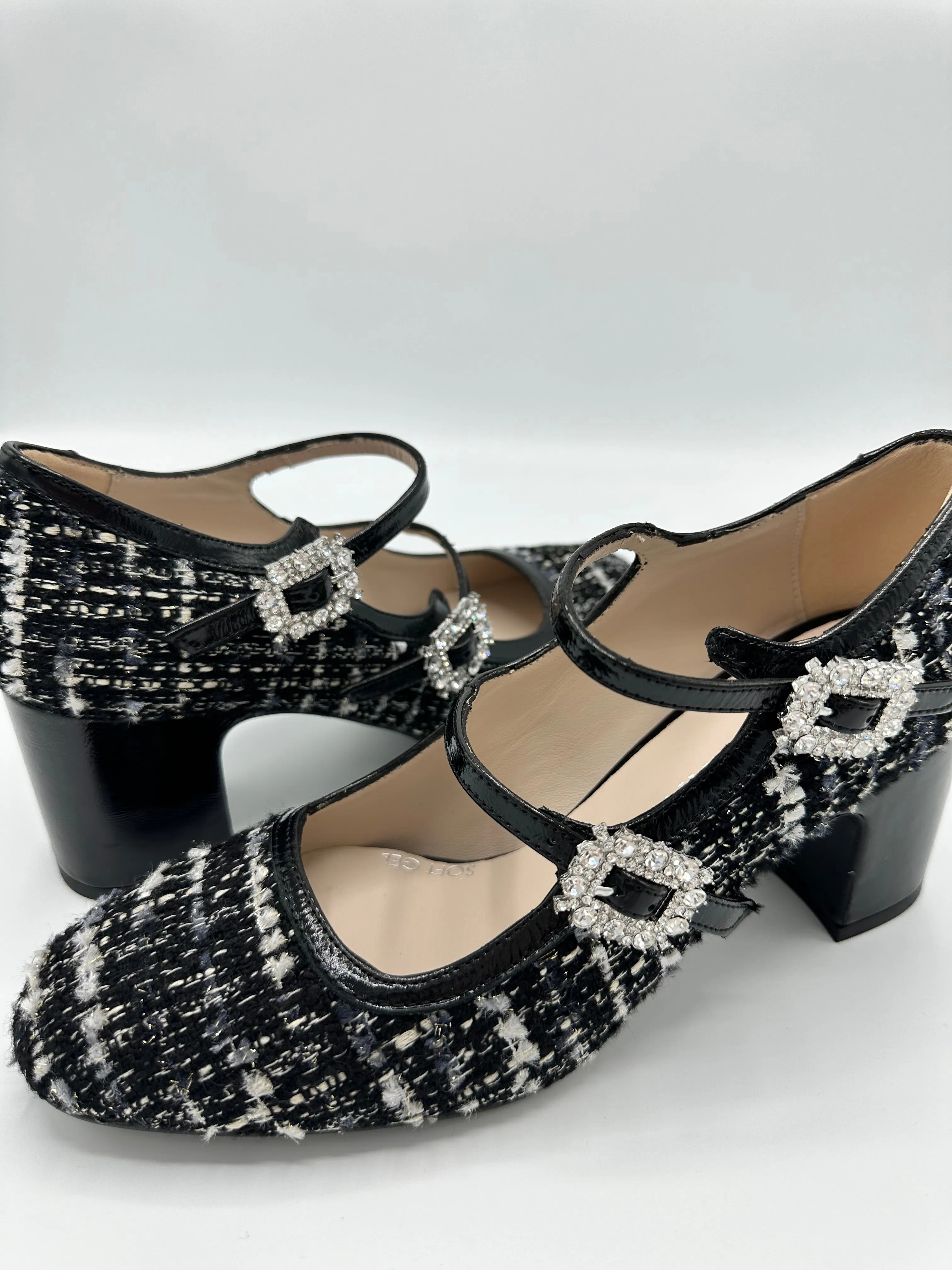 TWEED BLOCK HEEL SHOE - MARIAN