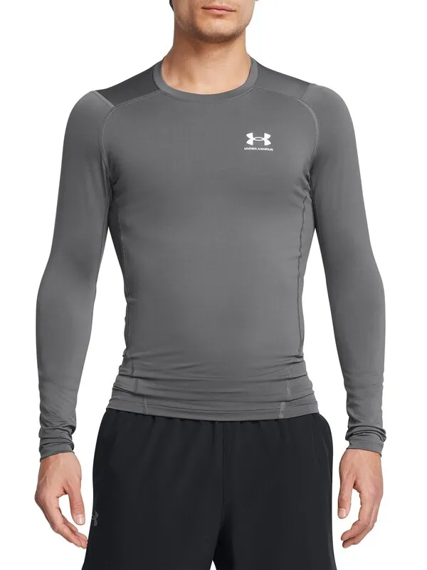 Under Armour HeatGear Long Sleeve Top - Castlerock/White