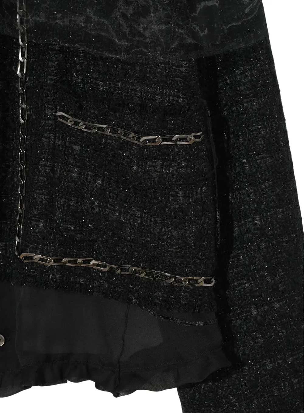 UNDERCOVER | Sheer Overlay Embellished Tweed Jacket