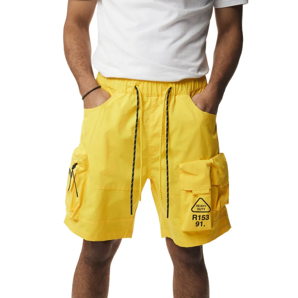 Utility Windbreaker Cargo Shorts - Canary