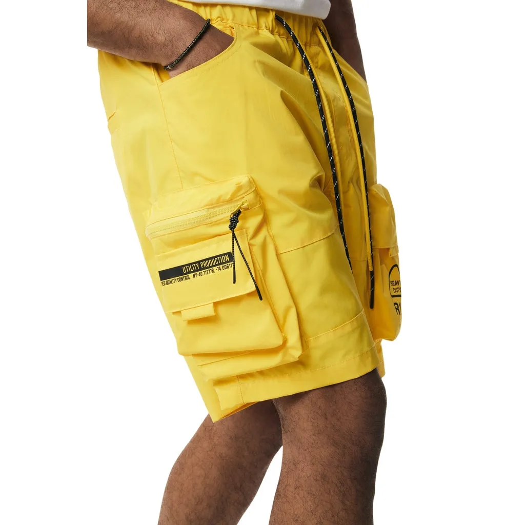 Utility Windbreaker Cargo Shorts - Canary