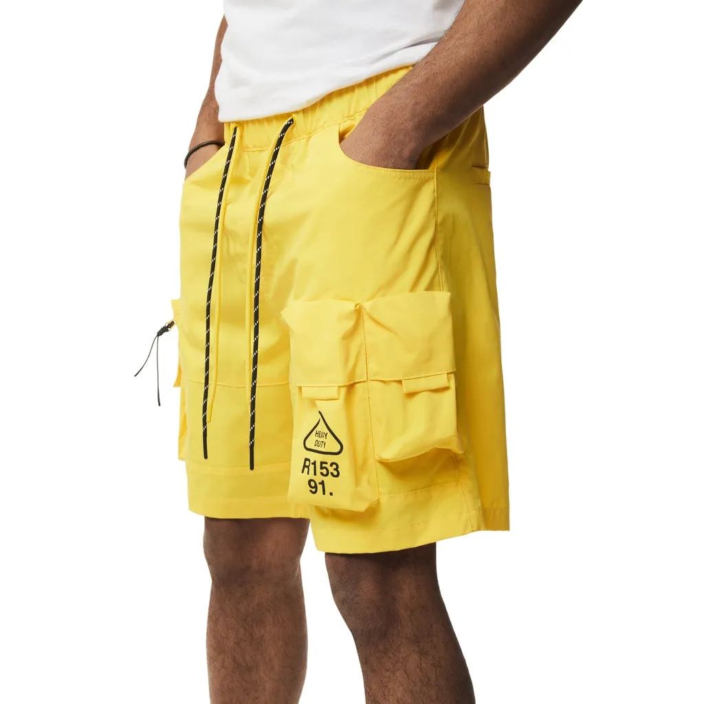 Utility Windbreaker Cargo Shorts - Canary