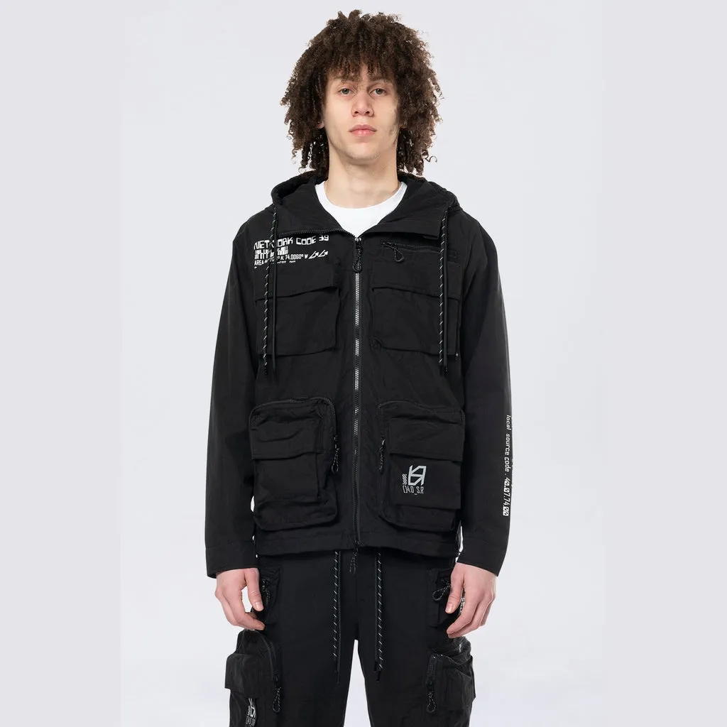 Utility Windbreaker Jacket - Black