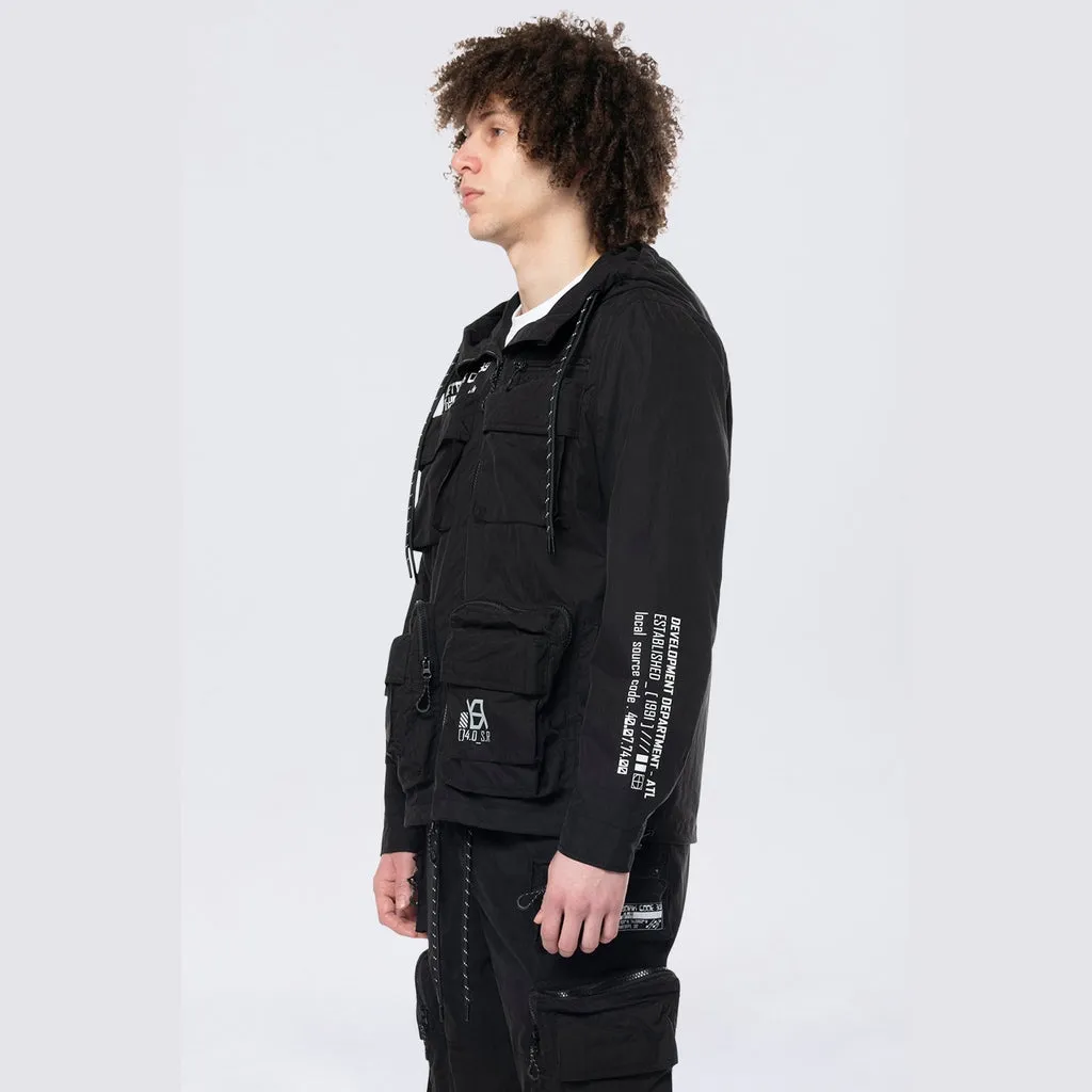 Utility Windbreaker Jacket - Black