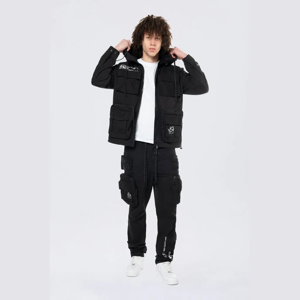 Utility Windbreaker Jacket - Black