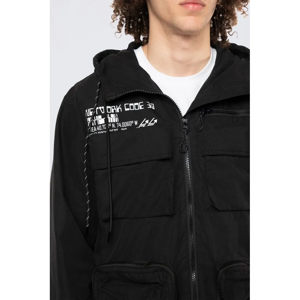 Utility Windbreaker Jacket - Black