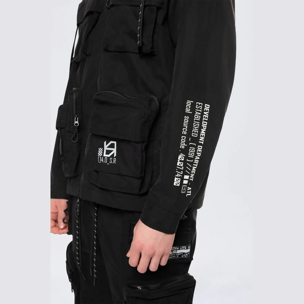 Utility Windbreaker Jacket - Black