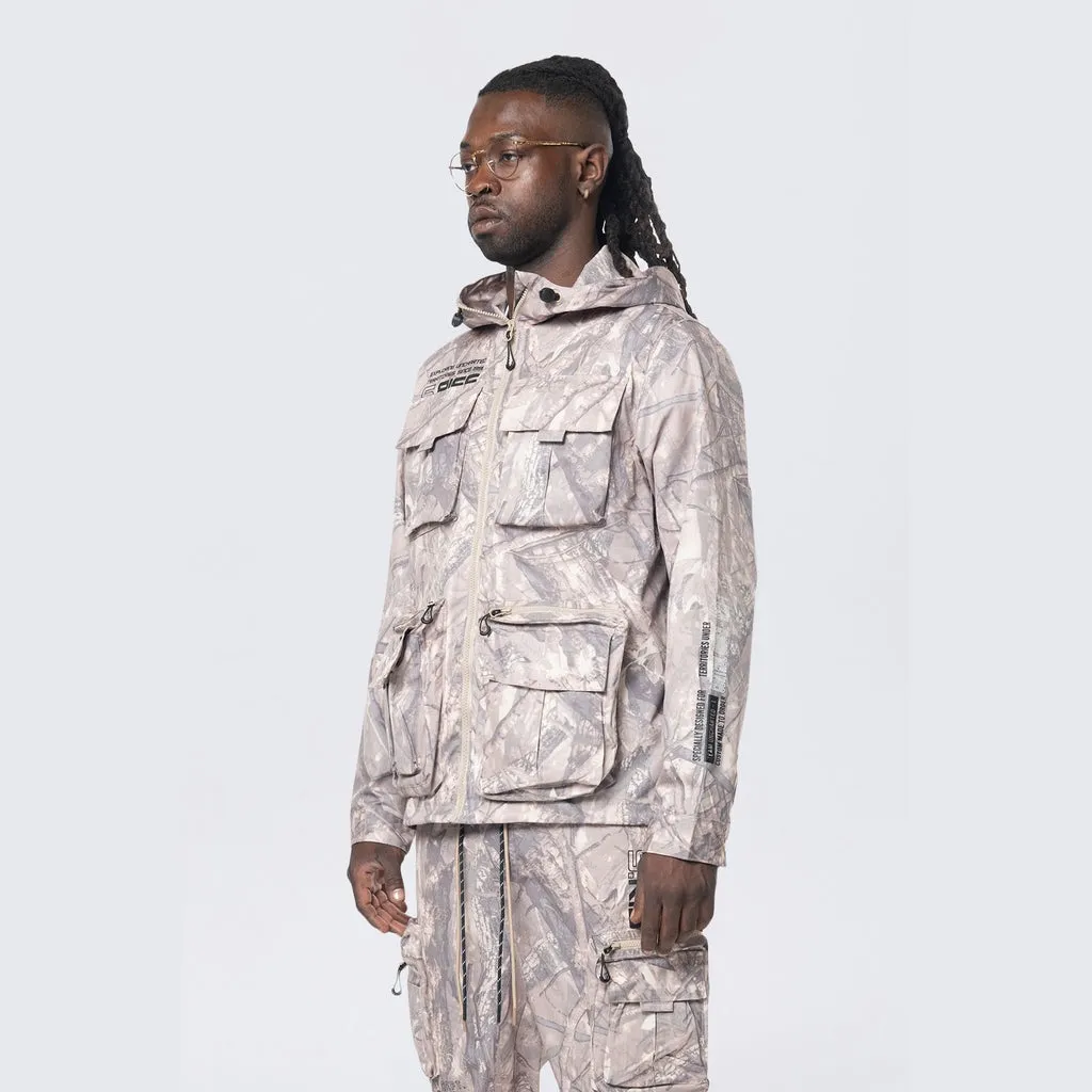 Utility Windbreaker Jacket - Khaki Hunting Camo