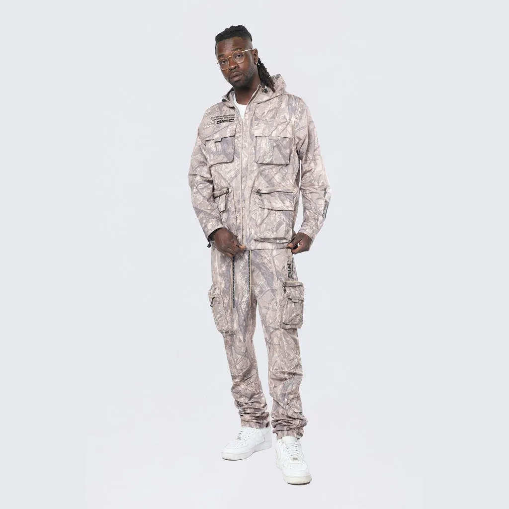 Utility Windbreaker Jacket - Khaki Hunting Camo