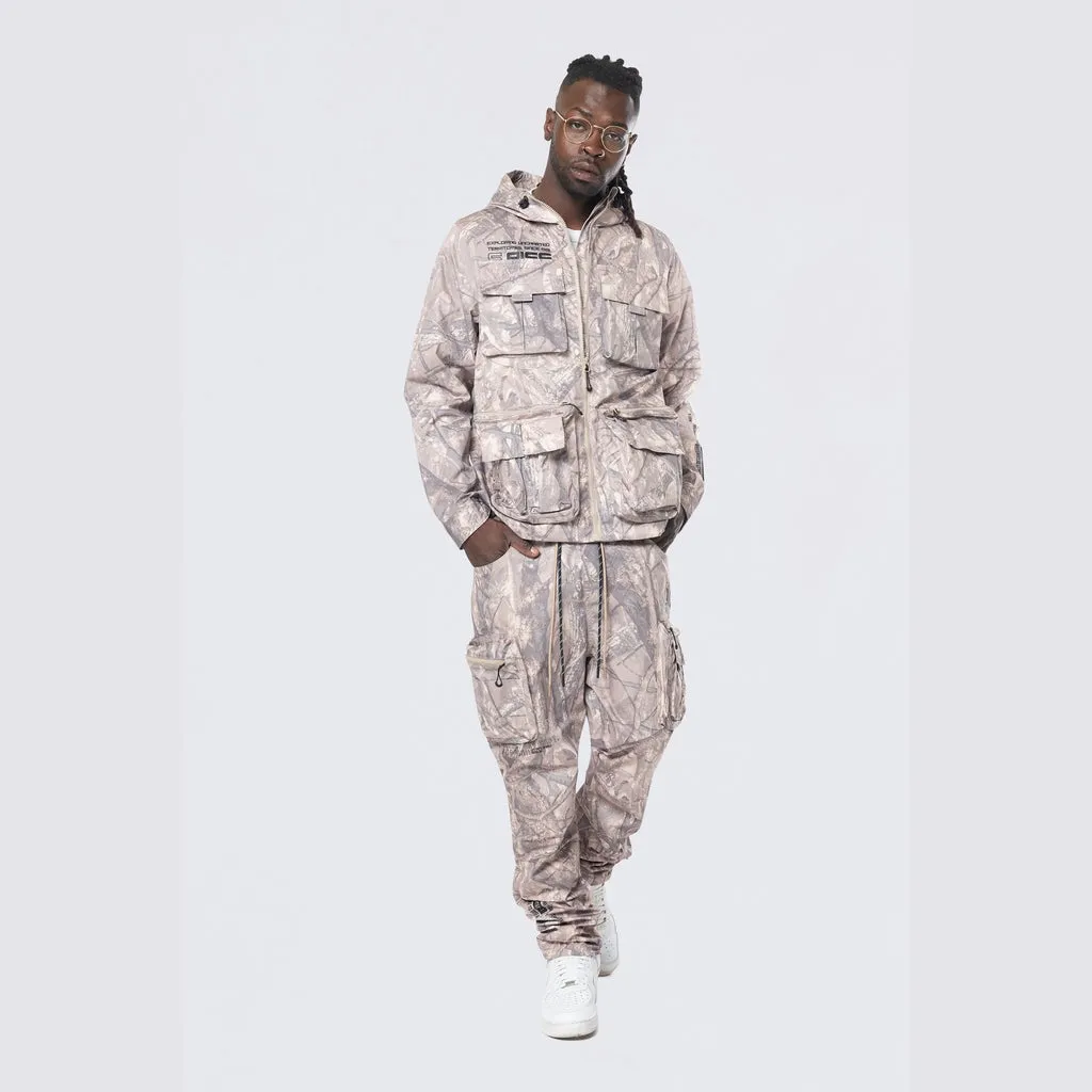 Utility Windbreaker Jacket - Khaki Hunting Camo