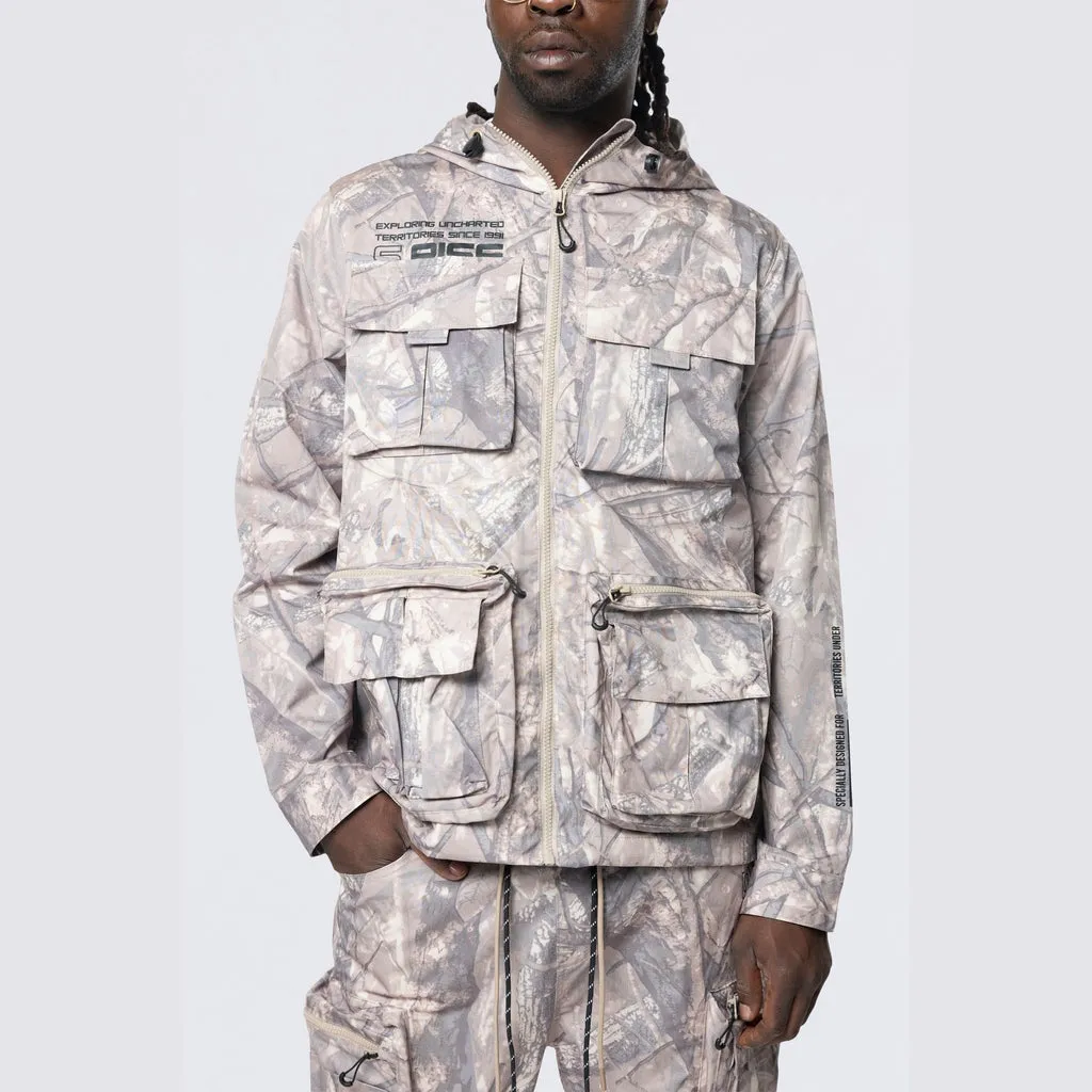 Utility Windbreaker Jacket - Khaki Hunting Camo