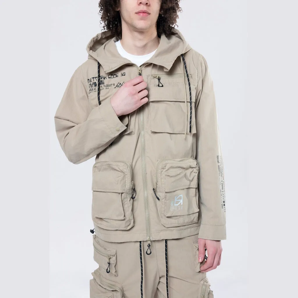 Utility Windbreaker Jacket - Khaki