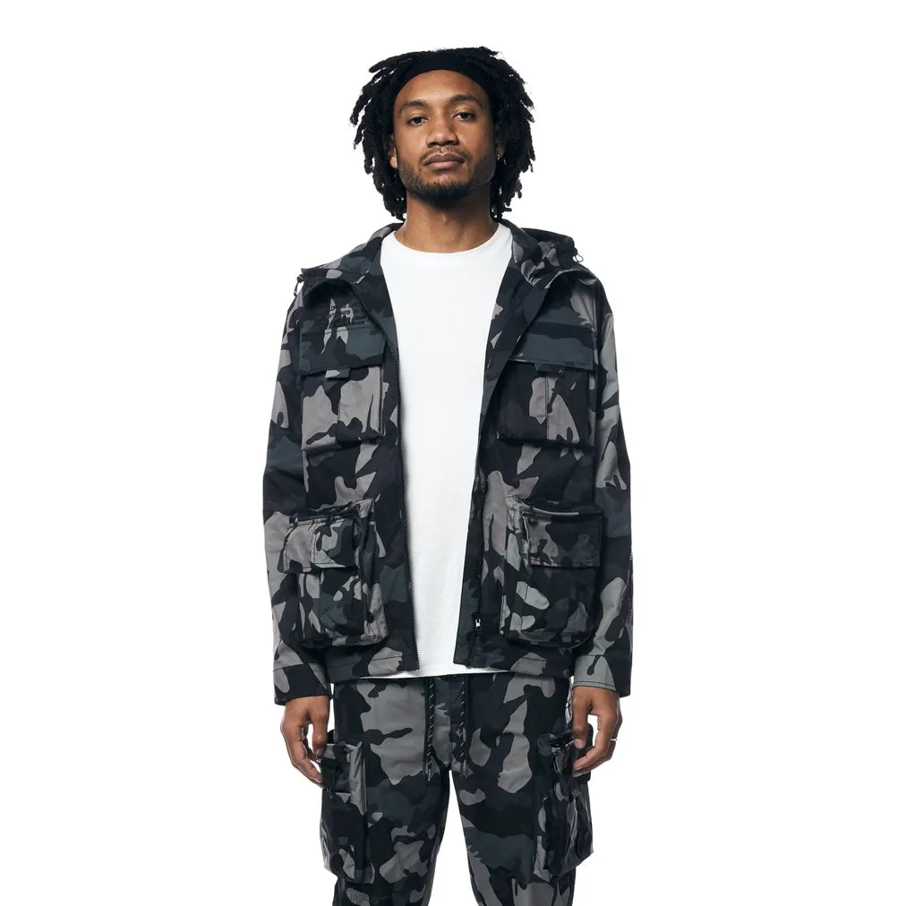 Utility Windbreaker Jacket - Stone Camo