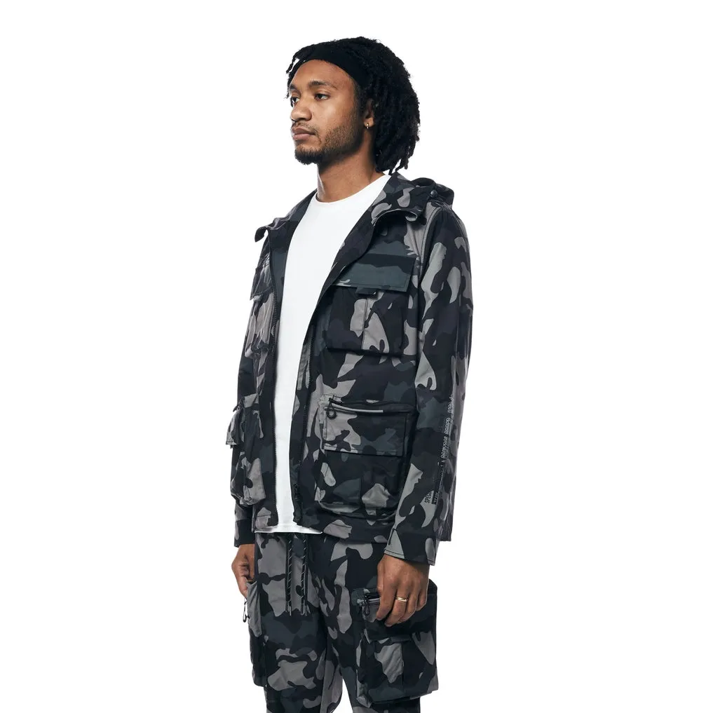 Utility Windbreaker Jacket - Stone Camo