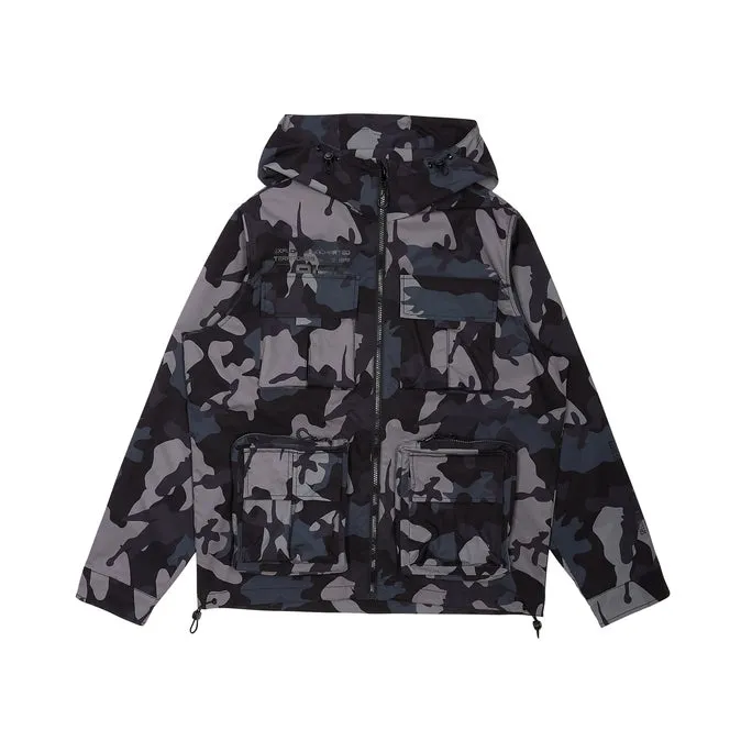 Utility Windbreaker Jacket - Stone Camo