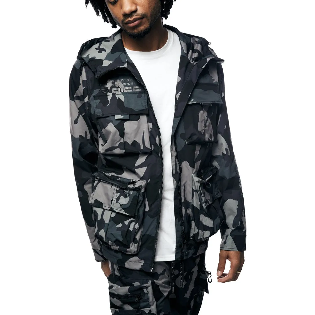 Utility Windbreaker Jacket - Stone Camo