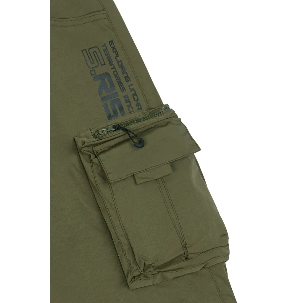 Utility Windbreaker Pants - Olive