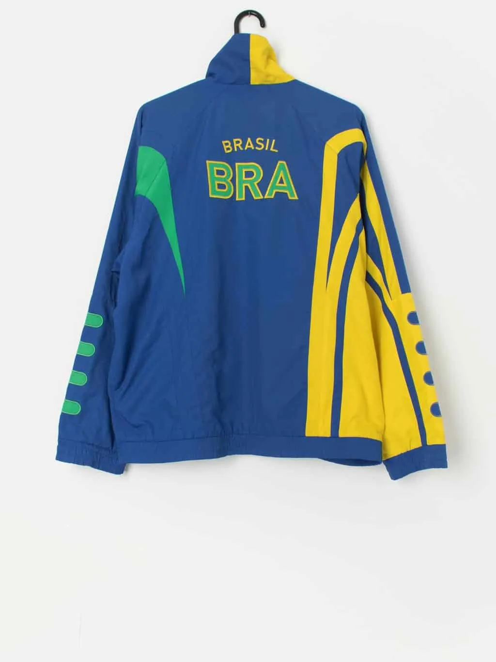 Vintage Brasil Fila windbreaker jacket in blue and yellow – Medium / Large