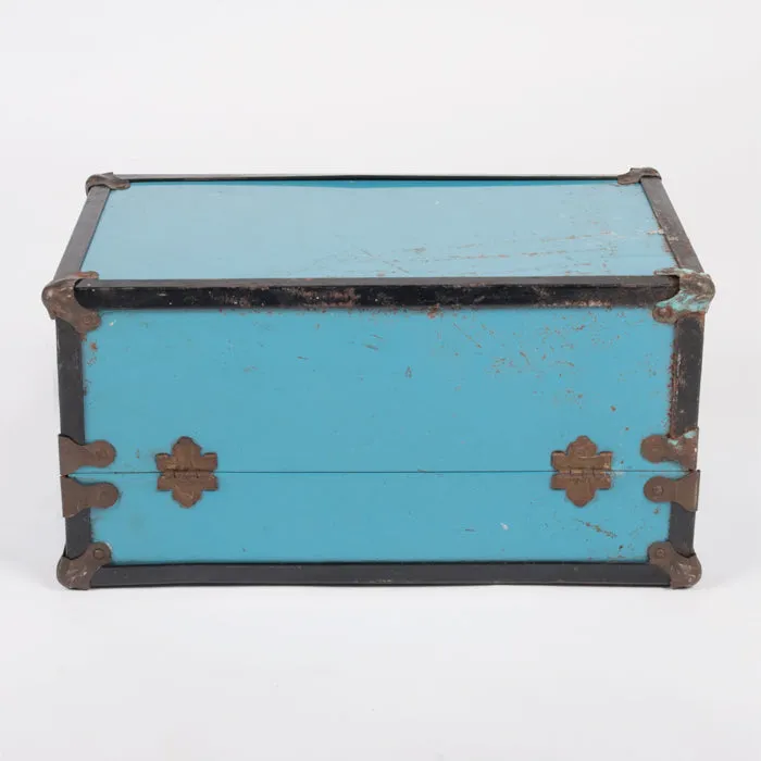 Vintage Doll Wardrobe Suitcase Blue