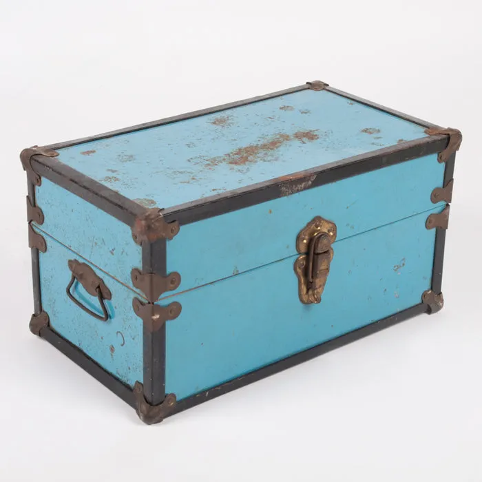 Vintage Doll Wardrobe Suitcase Blue