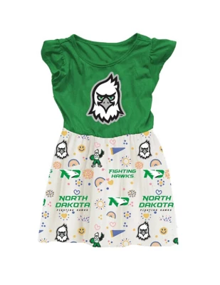 Wes and Willy Girls' North Dakota Fighting Hawks Princess Dress