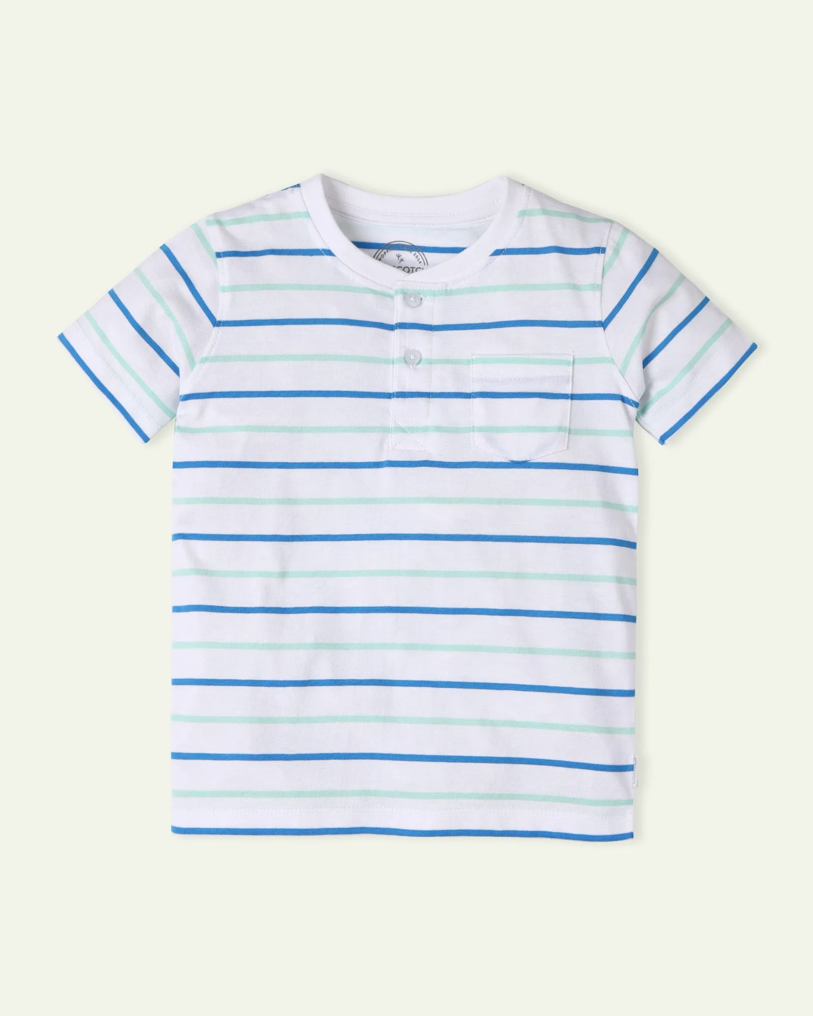 White Striped Henley