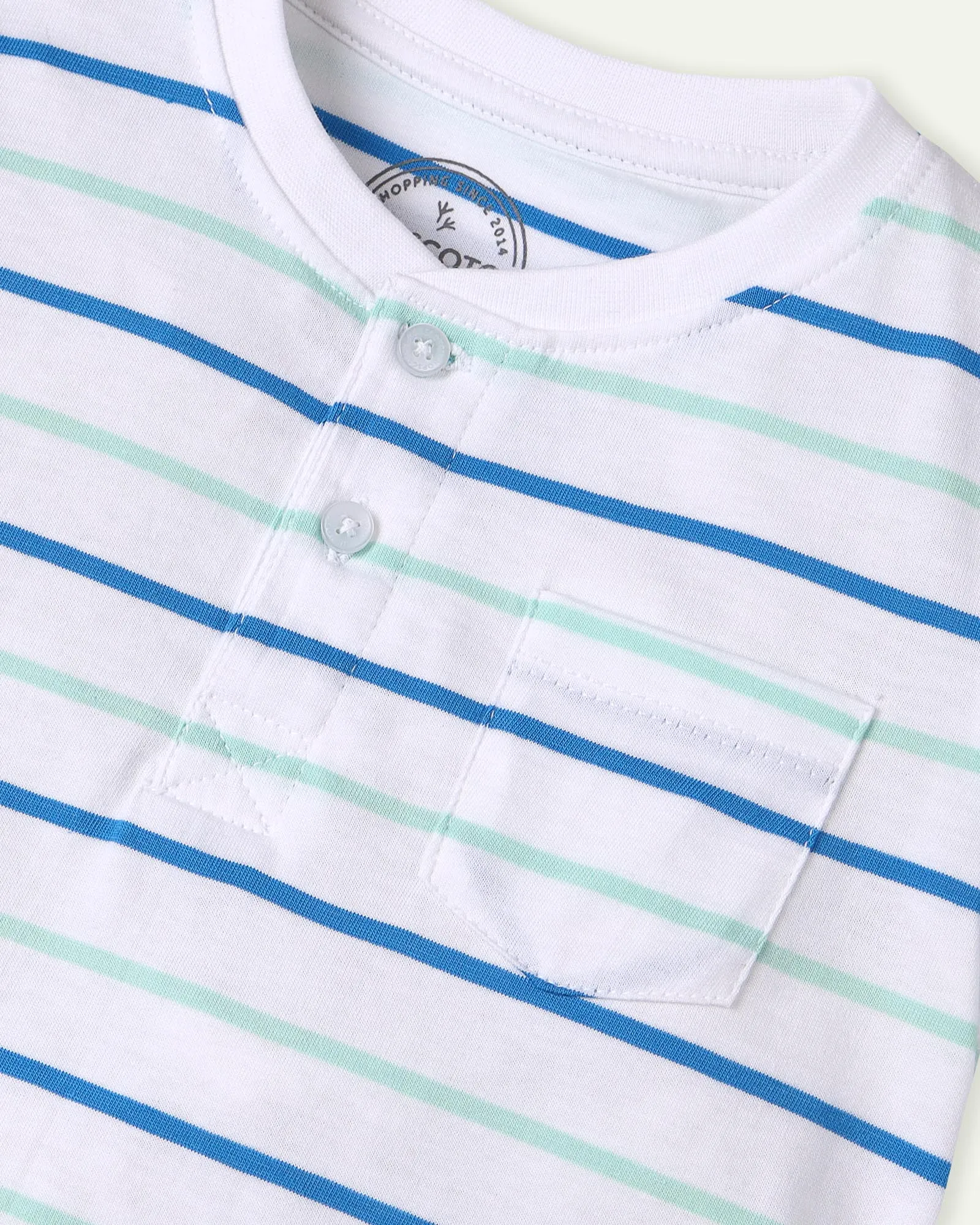 White Striped Henley