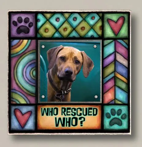 Who Rescued Who? Small Wood Frame