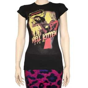 Women's T-Shirt Top Hell Kitten